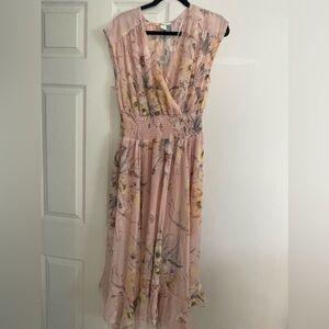 H&M Sz 6 Peach Floral Maxi Dress